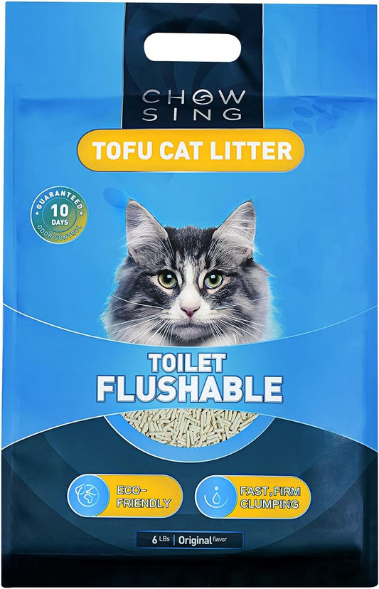 CHOWSING Tofu Cat Litter: 100% Natural, Dust-Free, and Flushable Odor Control for Your Cat