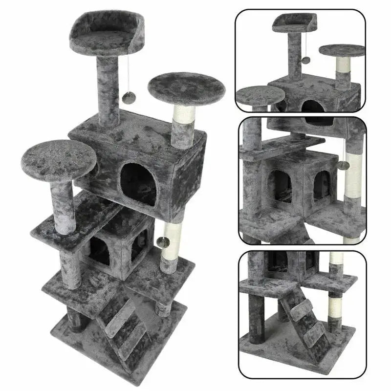 Cat Tree Tower 55" STURDY Activity Center Large Playing House Condo For Rest 