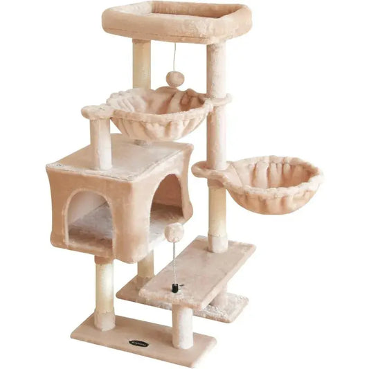 Cat Tree Cat Tower Condo with Sisal Scratching Post for Indoor CatsTree Furniture with Hammock Perch and Kitten ball 