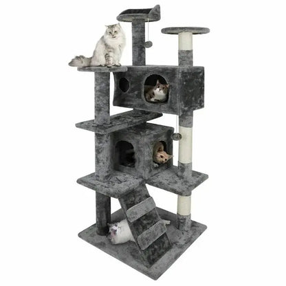 Cat Tree Tower 55" STURDY Activity Center Large Playing House Condo For Rest 